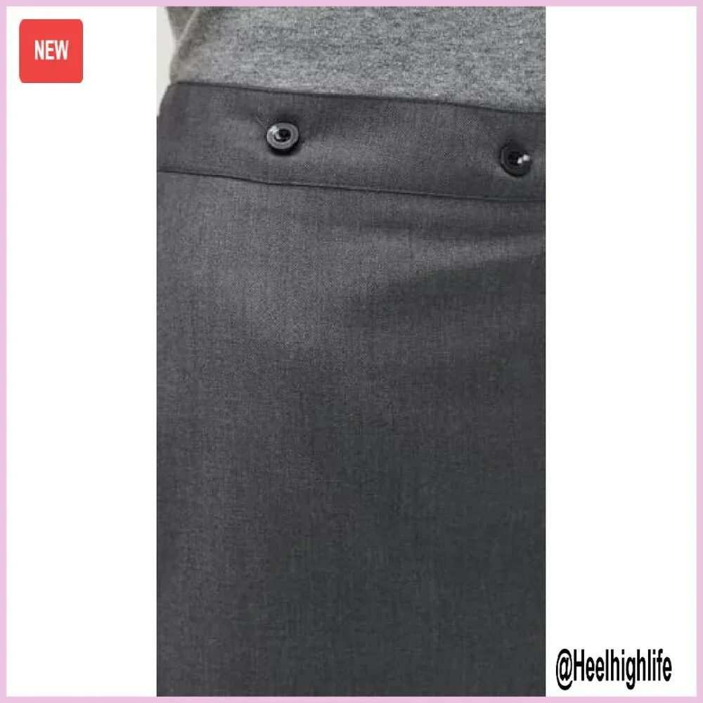 Mid-Rise Cotton Trousers with Removable Skirt Overlay for Work - Picture 7 of 7